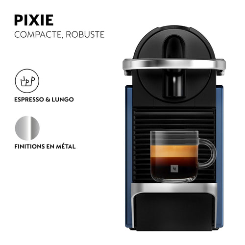 Machine à Café Expresso Pixie Bleu 19 Bars - Prête en 25 Secondes, Arrêt Automatique (EN127.BL)