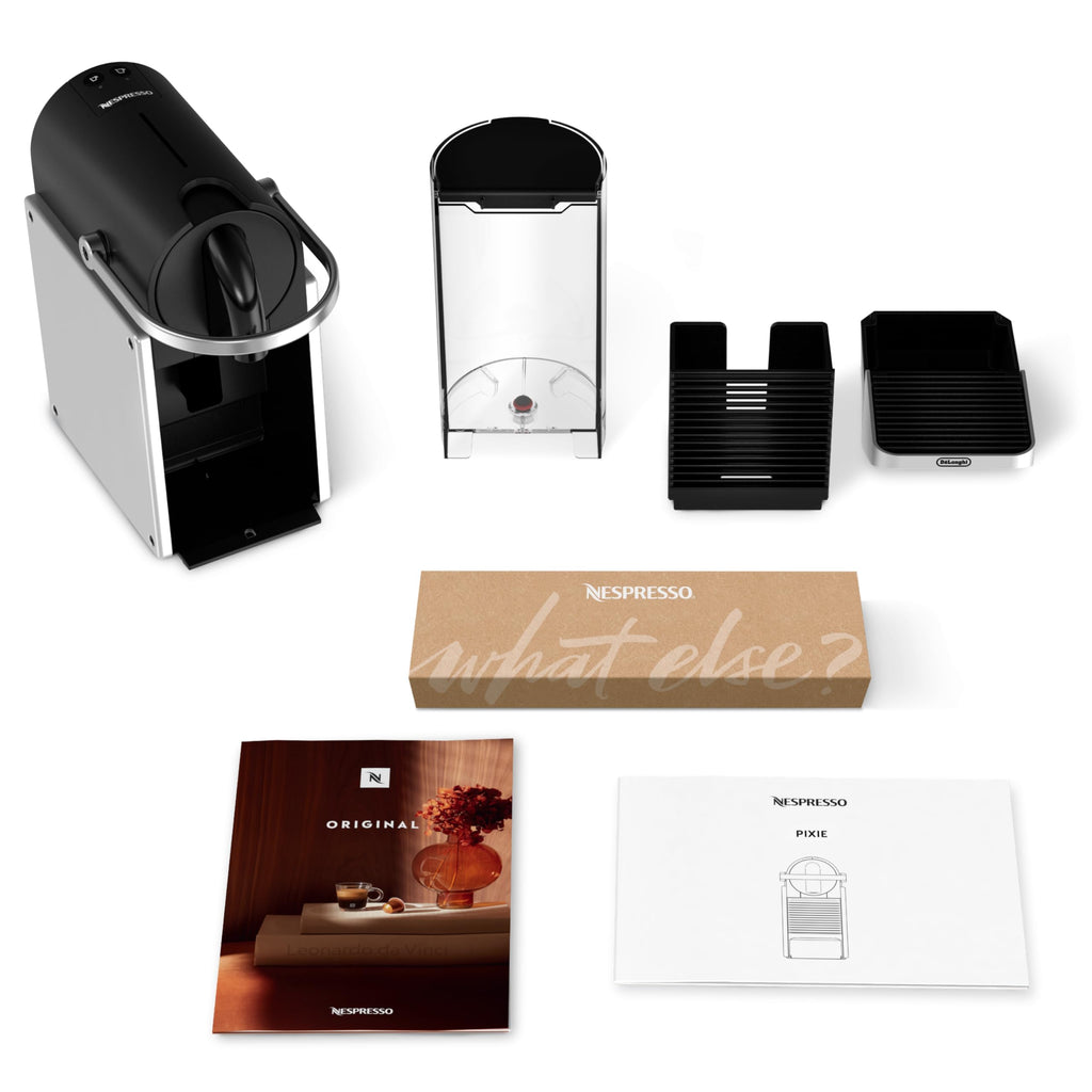 Cafetière à Dosette Pixie Argent 100% Automatique 1 L - 19 Bars, Arrêt Auto (EN127.S)