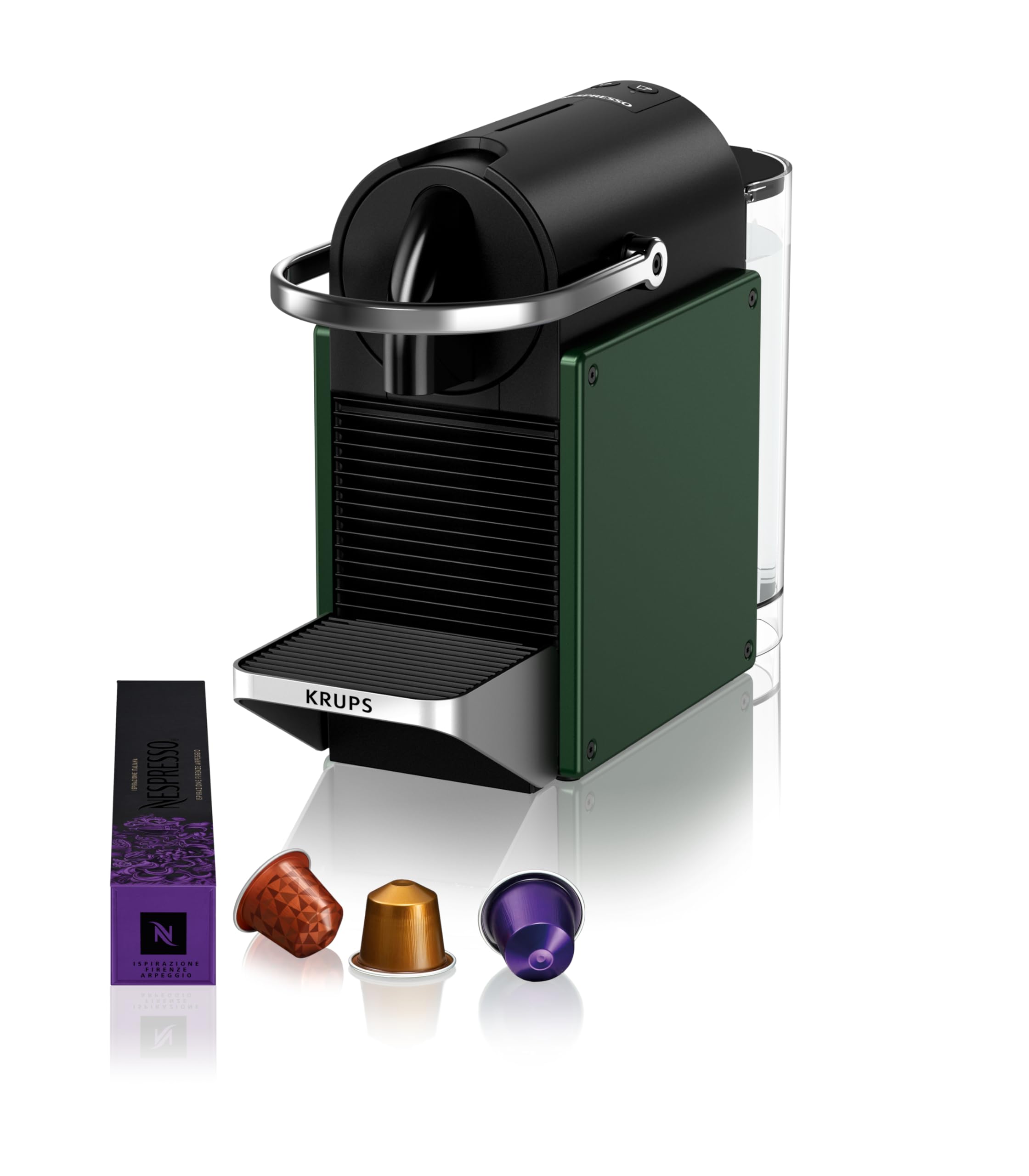 Machine à Café Expresso Pixie Vert Foncé 19 Bars - Compacte, Rapide et Économique + Kit de Bienvenue (YY5291FD)